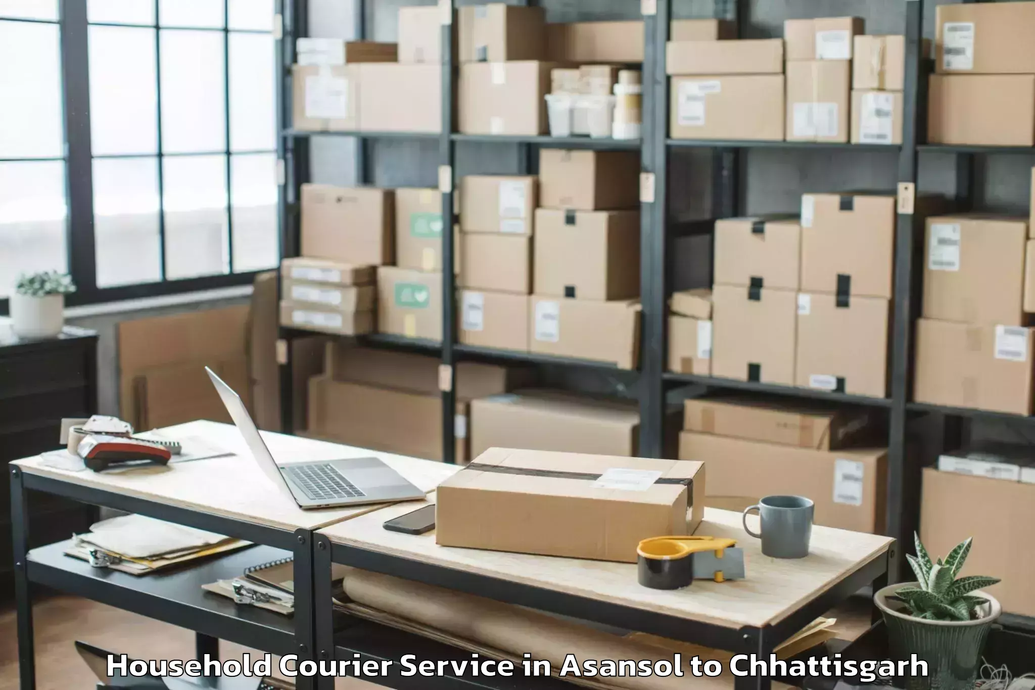 Easy Asansol to Kharsia Household Courier Booking